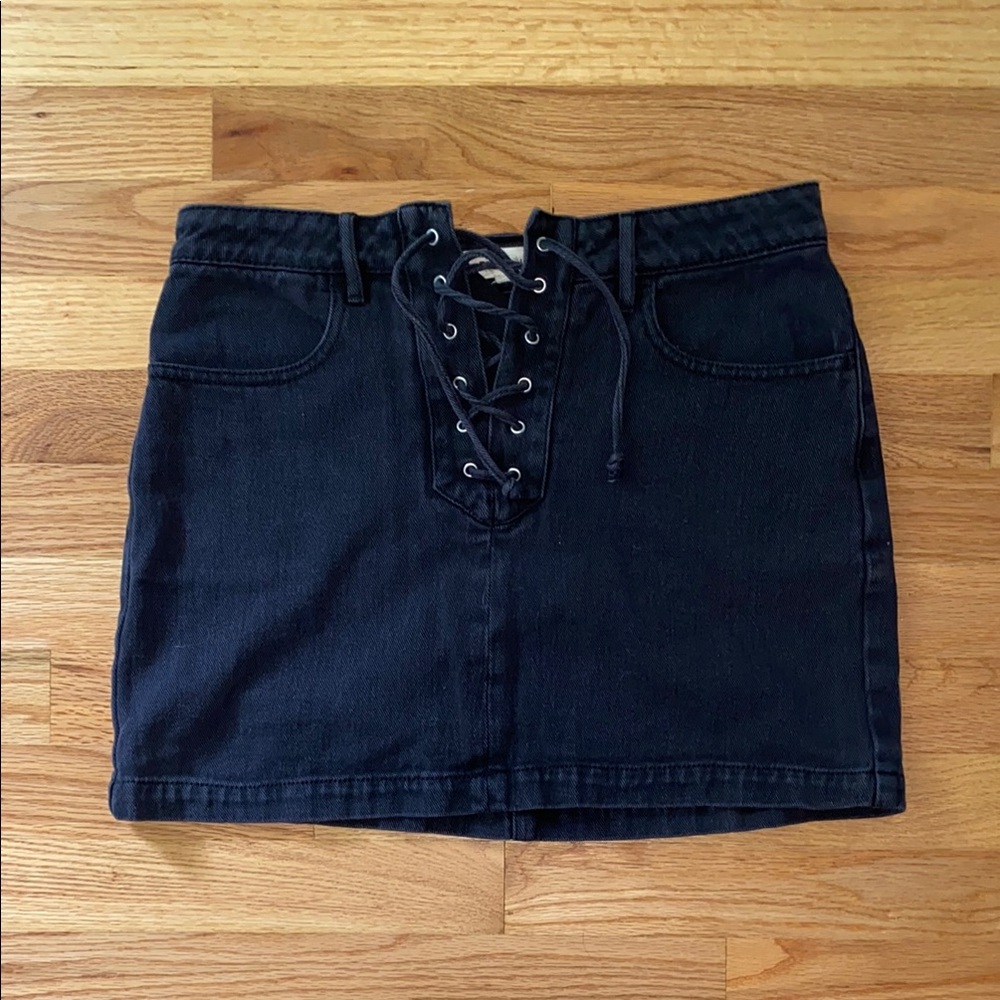 PacSun Blue Tie Front Mini Skirt